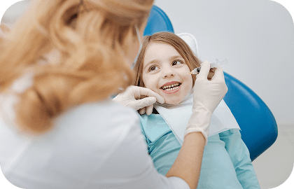 Photo Happy toddler during his child's first dentist visit in bergen new jersey