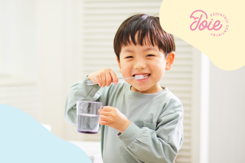 kids flavored toothpaste used while brushing teeth